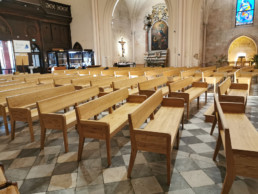 Bancs d'église en chêne massif