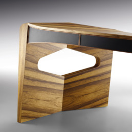 Bureau Vue de face tiroir et ouverture - Atelier PaulHoffmann
