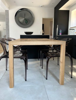 Prolongement de l'îlot de la cuisine - table vue de côté