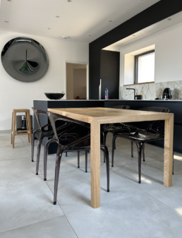 Prolongement de l'îlot de la cuisine - table vue de dessus